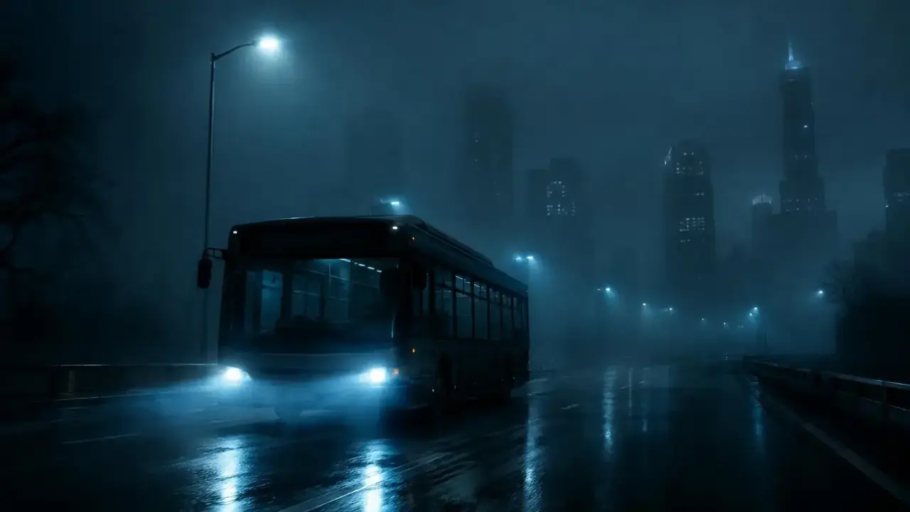 深夜来电：第七个乘客剧集剧照，悬疑 · 时间循环都市霓虹场景